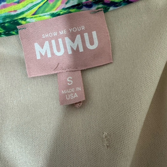 show me your mumu Jenny Ruffle Maxi Dress Small Vibrant colorful chiffon - Picture 8 of 8